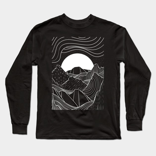 A dark seascape Long Sleeve T-Shirt by Swadeillustrations